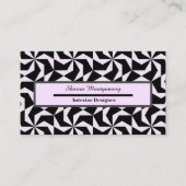 Abstracte geometrische hexagon zwart-roze visitekaartje (Voorkant)