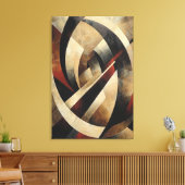 Abstracte geometrische houtstructuur canvas afdruk (Insitu (Woonkamer))