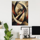 Abstracte geometrische houtstructuur poster (Thuiskantoor)