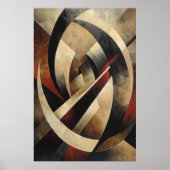 Abstracte geometrische houtstructuur poster (Voorkant)