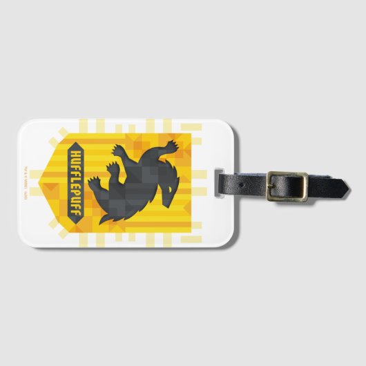 Abstracte geometrische HUFFLEPUFF™ Crest Bagagelabel (Voorkant (horizontaal))