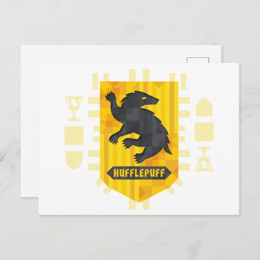 Abstracte geometrische HUFFLEPUFF™ Crest Uitnodiging Briefkaart (Voorkant / Achterkant)