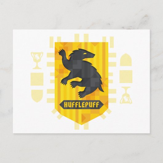 Abstracte geometrische HUFFLEPUFF™ Crest Uitnodiging Briefkaart (Voorkant)