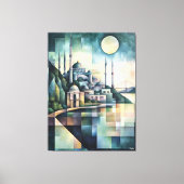 Abstracte geometrische Istanbul Skyline Hagia Soph Canvas Afdruk (Voorkant)