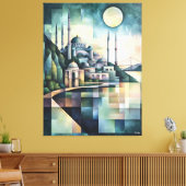 Abstracte geometrische Istanbul Skyline Hagia Soph Canvas Afdruk (Insitu (Woonkamer))
