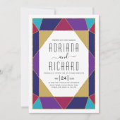 Abstracte geometrische juweel met meerdere kleuren kaart (Voorkant)