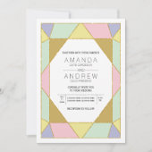 Abstracte geometrische juweelroze munt modern brui kaart (Voorkant)