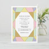 Abstracte geometrische juweelroze munt modern brui kaart (Staand voorkant)