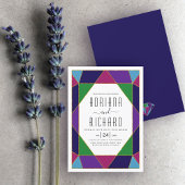 Abstracte geometrische juweeltypografie bruiloft kaart