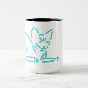 Abstracte Geometrische Kat   Symbolische Lijnconst Mok