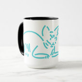 Abstracte Geometrische Kat | Symbolische Lijnconst Mok (Voorkant links)