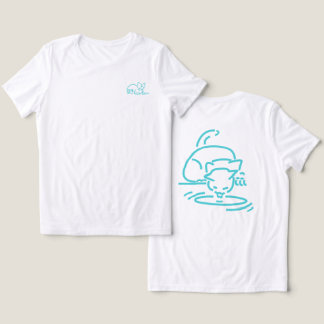 Abstracte Geometrische Kat | Symbolische Lijnconst Tri-Blend Shirt