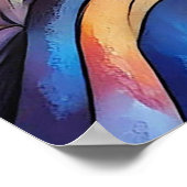 Abstracte geometrische katten met levendige kleure poster (Hoek)
