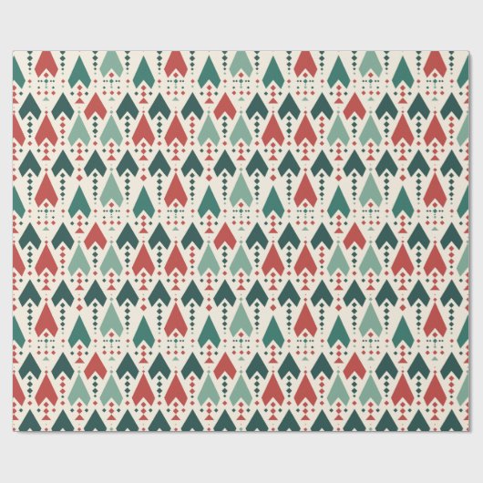 Abstracte geometrische kerstboom cadeaupapier (Vlak)