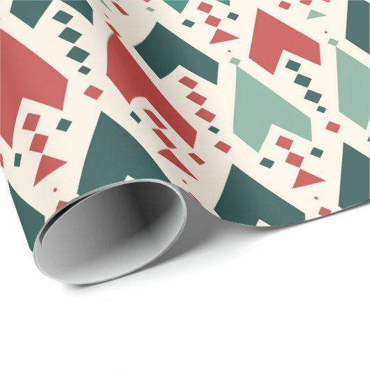 Abstracte geometrische kerstboom cadeaupapier (Rol Hoek)