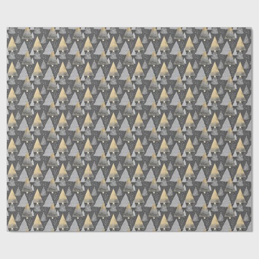 Abstracte geometrische kerstboom Elegant goud Cadeaupapier (Vlak)