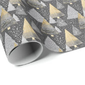 Abstracte geometrische kerstboom Elegant goud Cadeaupapier (Rol Hoek)