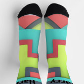 Abstracte geometrische kleur gepersonaliseerd sokken (Top)