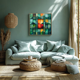 Abstracte geometrische kleurenblok kunst - Modern Perfect Poster