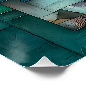 Abstracte geometrische kleurenblokkunst – veelkleu perfect poster (Hoek)