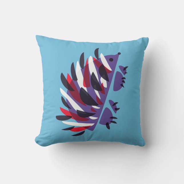 Abstracte geometrische kleurige egel kussen (Voorkant)