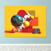 Abstracte geometrische kleurrijke compositie canvas afdruk (Insitu (Houten vloer))