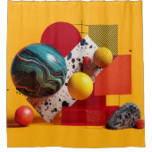 Abstracte geometrische kleurrijke compositie douchegordijn (Voorkant)