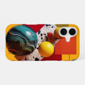 Abstracte geometrische kleurrijke compositie iPhone 16 hoesje (Achterkant horizontaal)