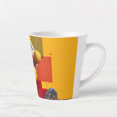 Abstracte geometrische kleurrijke compositie latte mok (Rechts)