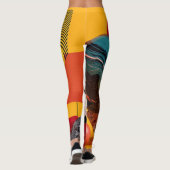 Abstracte geometrische kleurrijke compositie leggings (Achterkant)
