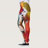 Abstracte geometrische kleurrijke compositie leggings (Links)