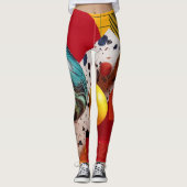 Abstracte geometrische kleurrijke compositie leggings (Voorkant)