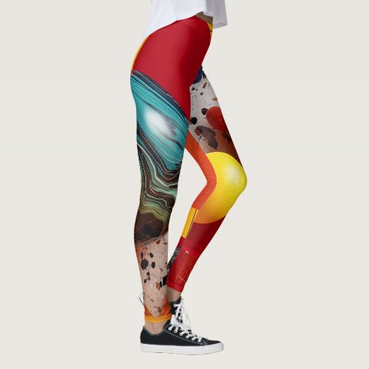 Abstracte geometrische kleurrijke compositie leggings (Rechts)