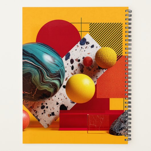 Abstracte geometrische kleurrijke compositie planner (Achterkant)