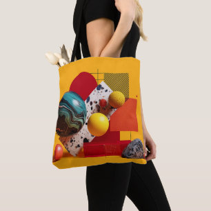 Abstracte geometrische kleurrijke compositie tote bag