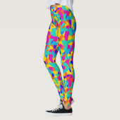 Abstracte geometrische kleurrijke Glas in lood Pai Leggings (Links)