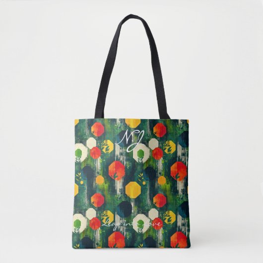 Abstracte geometrische kleurrijke zeshoeken Canvas Tote Bag (Voorkant)