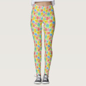 Abstracte geometrische kleurstof leggings (Voorkant)