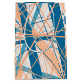 Abstracte geometrische kool Blue Peach-cadeau Medium Cadeauzakje (Voorkant)