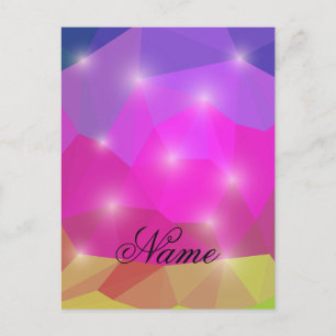 Abstracte geometrische kristalmozaïek in roze briefkaart