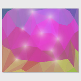 Abstracte geometrische kristalmozaïek in roze cadeaupapier