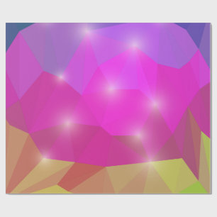 Abstracte geometrische kristalmozaïek in roze cadeaupapier