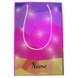 Abstracte geometrische kristalmozaïek in roze medium cadeauzakje
