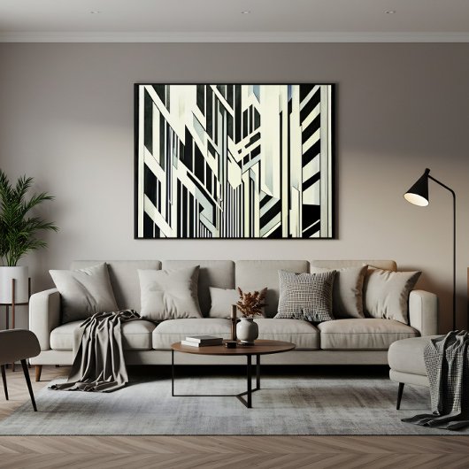 Abstracte Geometrische Kunst Acrylprint Canvas Afdruk