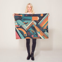 Abstracte geometrische kunst - Bold Vibrant Graphi Fleece Deken
