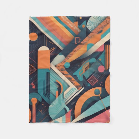 Abstracte geometrische kunst - Bold Vibrant Graphi Fleece Deken (Voorkant)