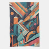 Abstracte geometrische kunst - Bold Vibrant Graphi Theedoek (Verticaal)