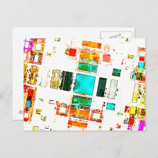 Abstracte geometrische kunst briefkaart (Voorkant / Achterkant)