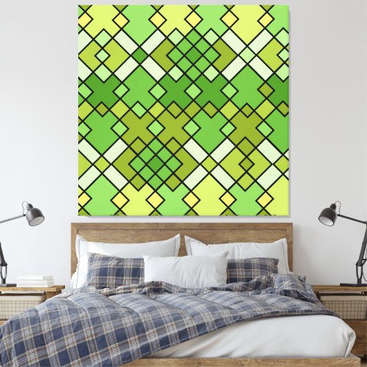 Abstracte geometrische kunst canvas afdruk (Insitu (Slaapkamer))