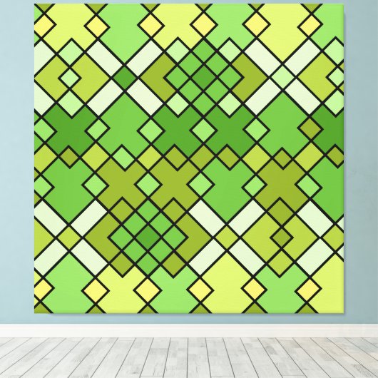 Abstracte geometrische kunst canvas afdruk (Insitu (Houten vloer))